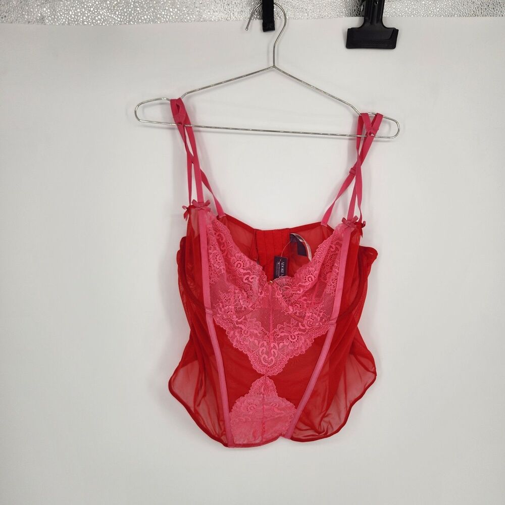 Adore Me Women's 38D Red Liv Unlined Demi Bustier NWT